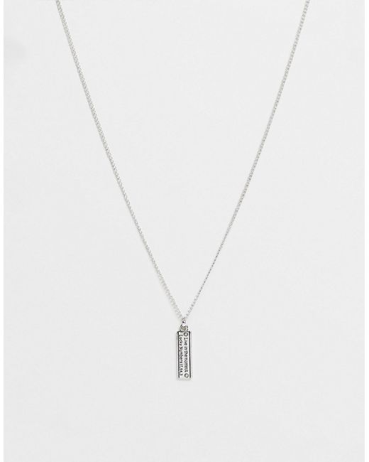 Icon Brand neckchain in with textured tag pendant