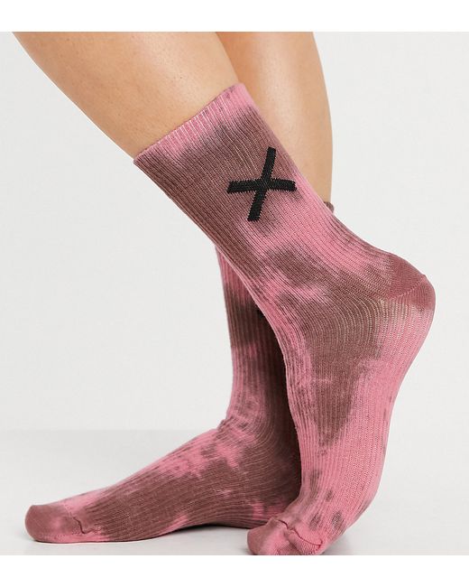 Collusion socks in pink tie dye-