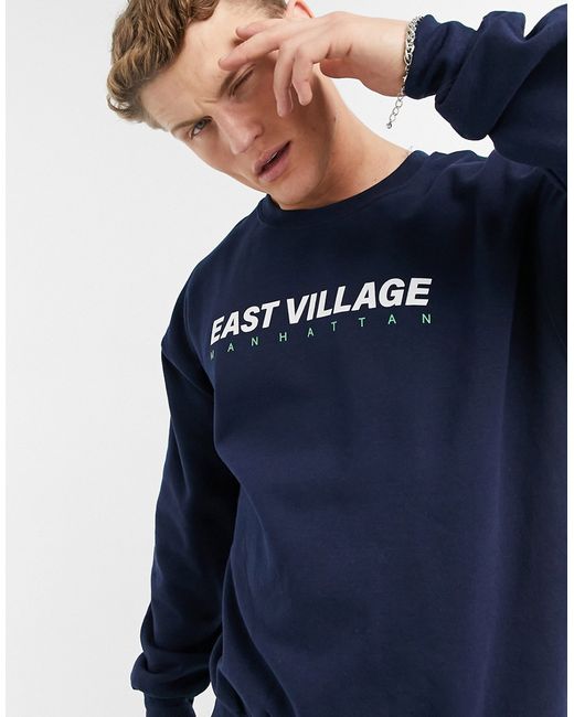New Look east village print sweatshirt in