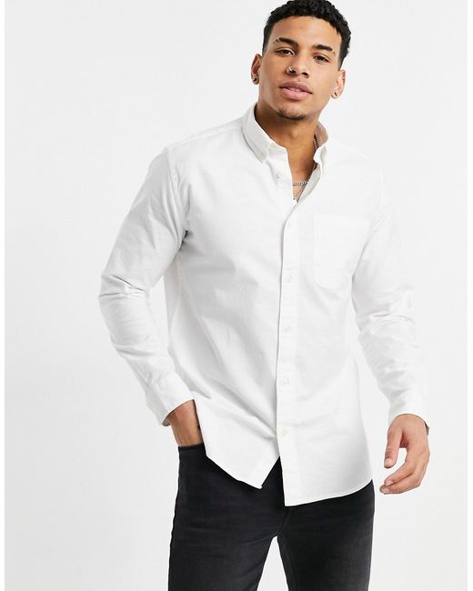 Selected Homme oxford shirt in white-