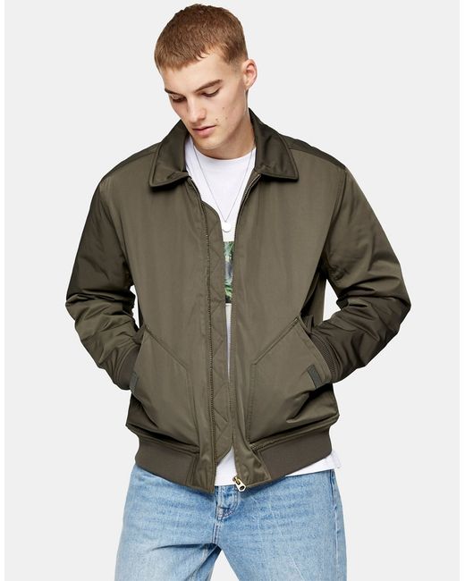 Topman MA2 bomber jacket in khaki-