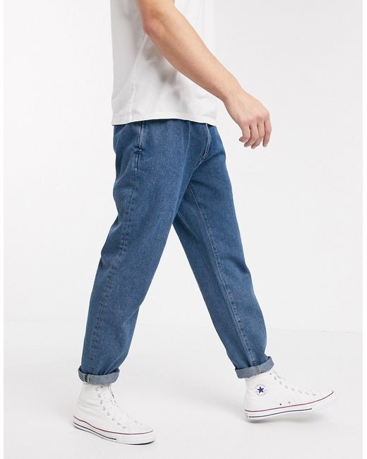 Asos Design double pleat jeans in light