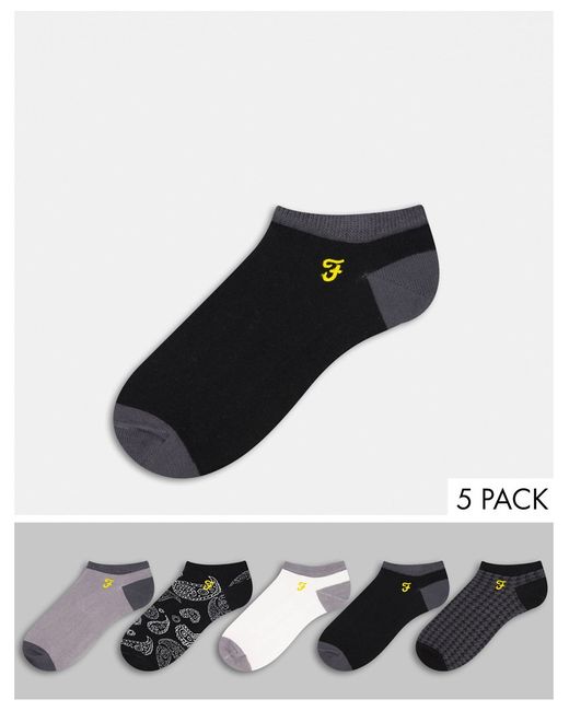 Farah Windsor 5-pack sneaker socks in