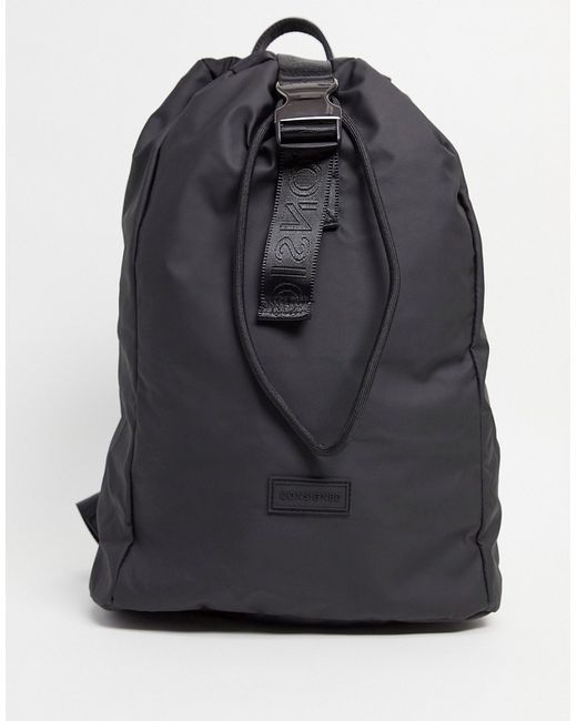 Consigned drawstring and buckle backpack-