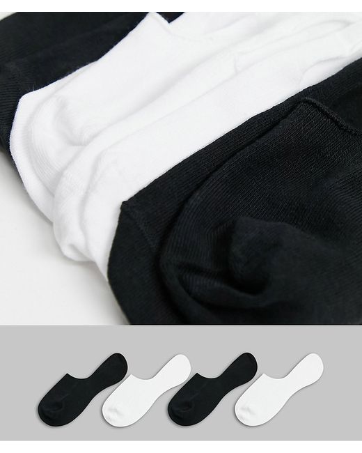 Bershka sneaker socks 4-pack in and white