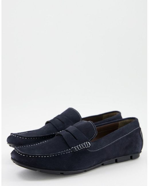 French Connection suede Driver shoes in marine-