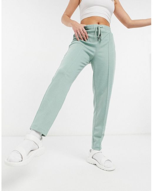 Mango recycled polyester smart sweatpants in sage-