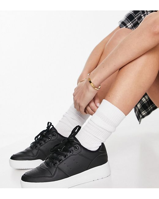 Truffle Collection wide fit chunky flatform sneakers in