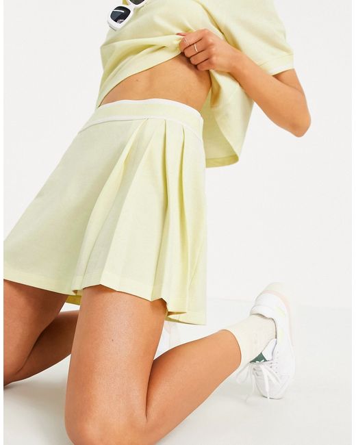 Adidas Originals Tennis Luxe logo pleated skirt in hazy