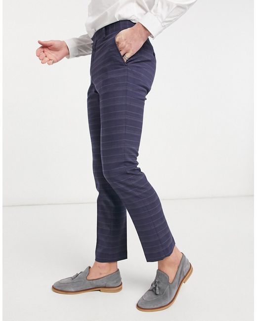 French Connection slim fit marine check suit pants-