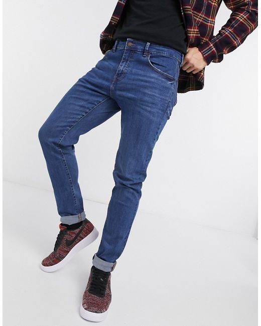 Pull & Bear skinny jeans in mid blue-