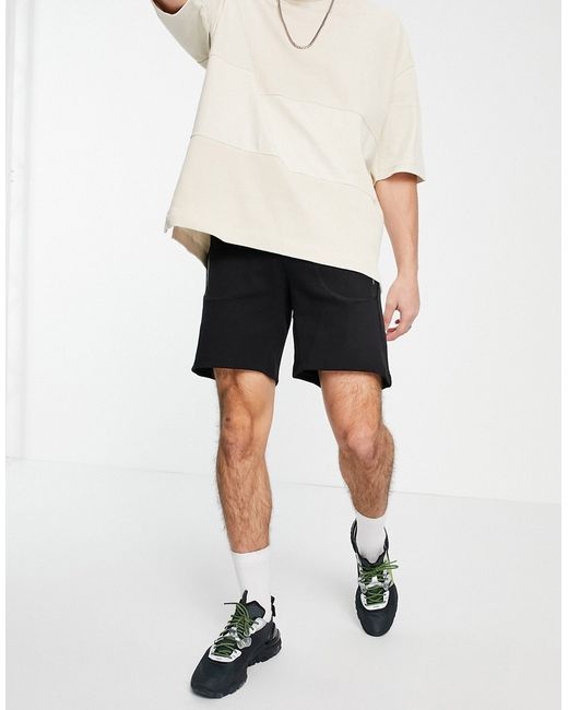Pull & Bear pique jersey shorts in