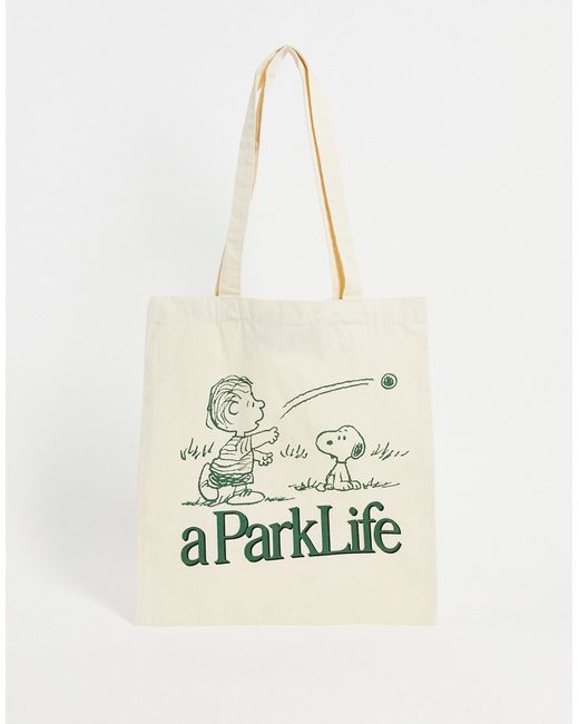 Vintage Supply park life shopper bag in ecru-