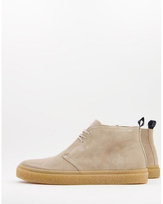 Fred Perry Hawley suede desert boots in sand-