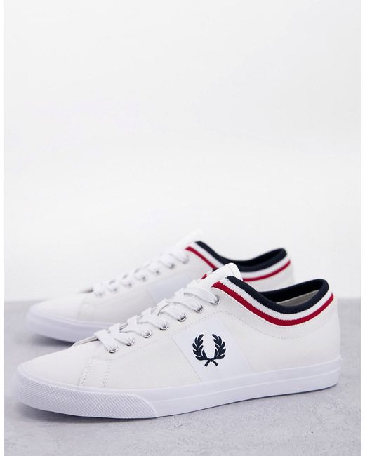 Fred Perry Underspin tipped cuff twill sneakers in