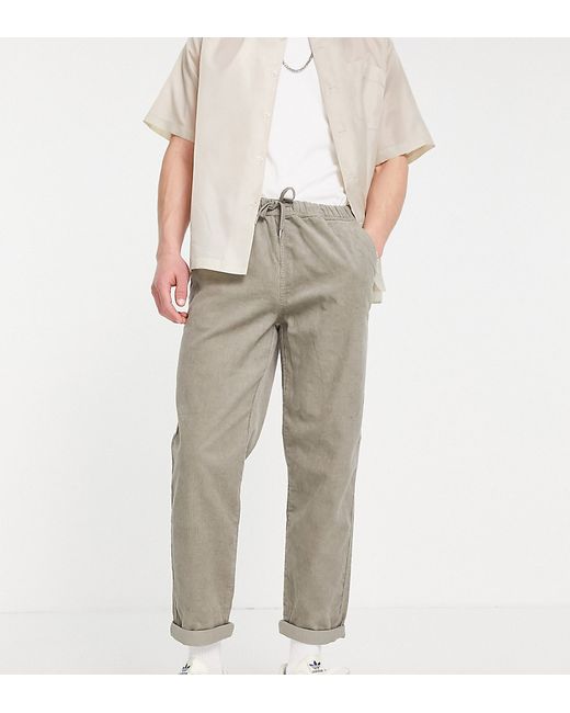 New Look cord sweatpants in taupe-
