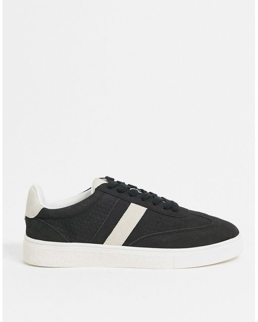 New Look lace up sneaker with side stripe in