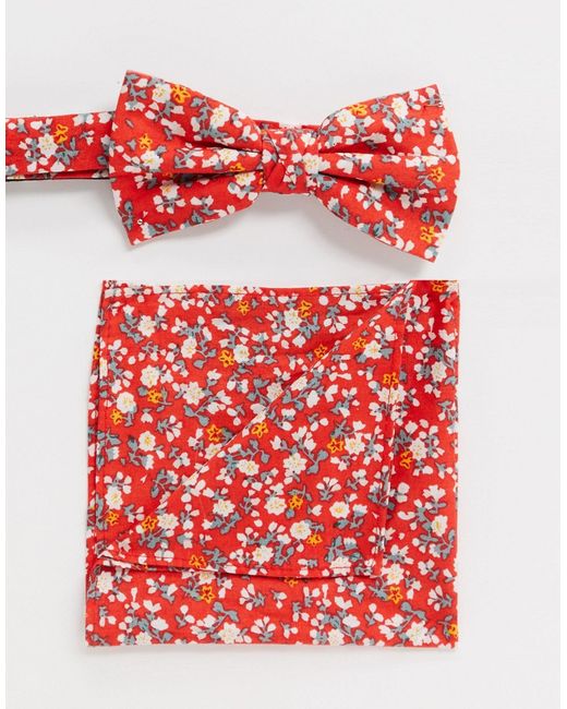 Ben Sherman bow tie and pocket square set-