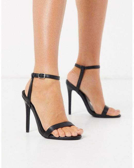 Missguided barely there heeled sandals in