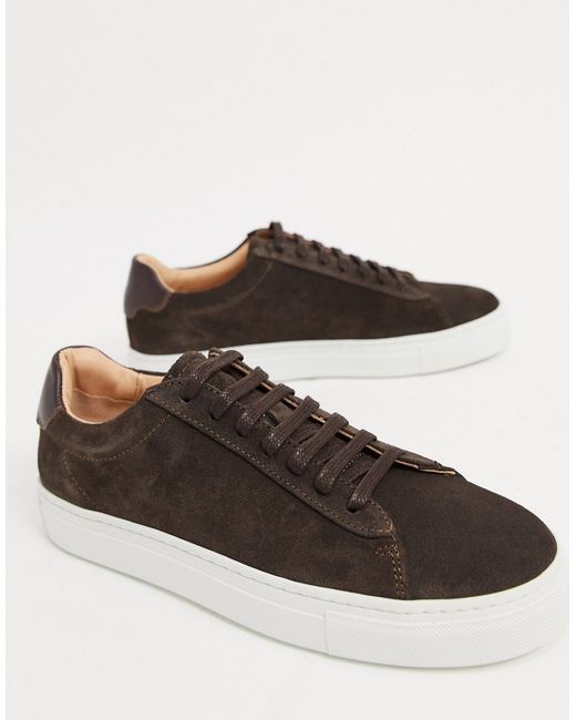 Reiss finely lace up minimal sneakers in