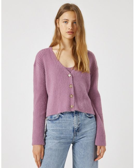 Pull & Bear soft touch cropped cardigan in