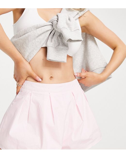 Missguided Petite shorts with pleat detail in