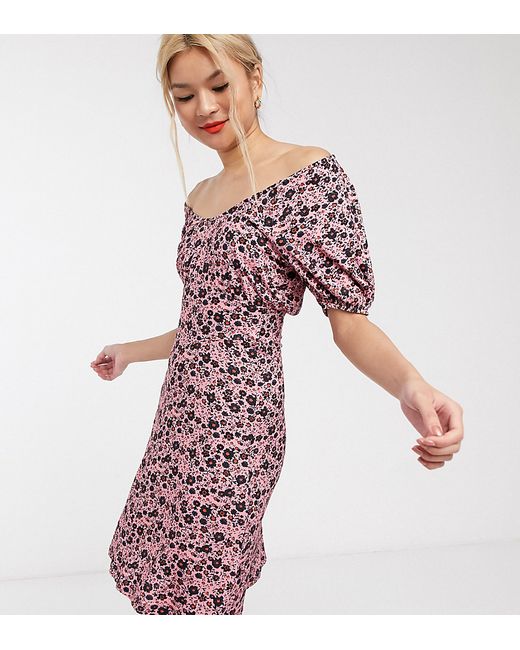 Whistles exclusive floral ruched bodice jersey mini dress in print