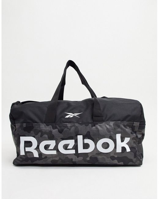 Reebok Training grip duffle bag in camo-