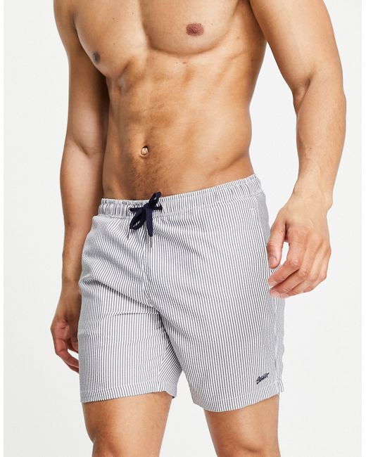 Pull & Bear swim shorts in seersucker stripe