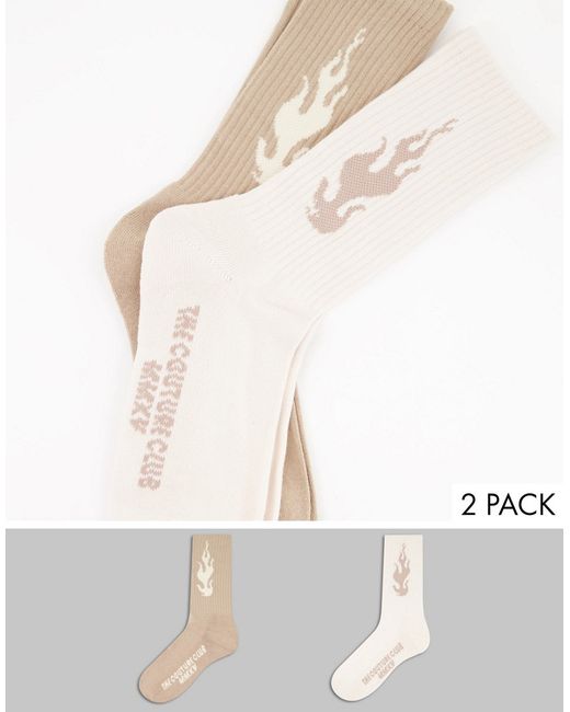 The Couture Club socks 2 pack in with flame print