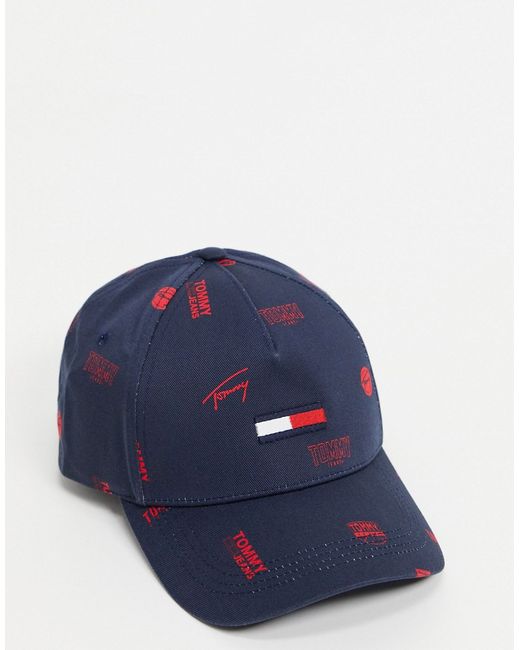 Tommy Jeans cap with all over logo in