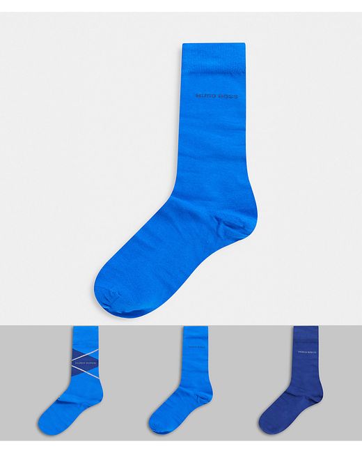 Boss Bodywear Boss 3 pack socks gift set in blue-