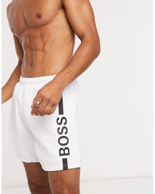 Boss Bodywear BOSS side stripe logo swim shorts in