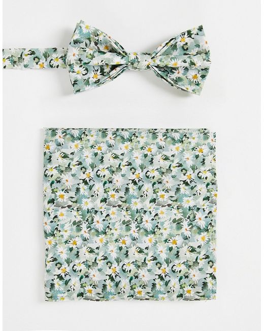 Gianni Feraud liberty print floral bow tie and pocket square set-