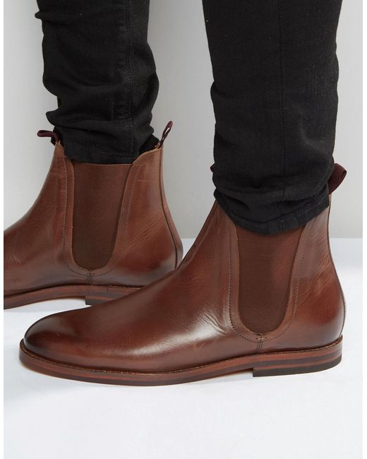 H By Hudson Hudson London Tamper Leather Chelsea Boots-