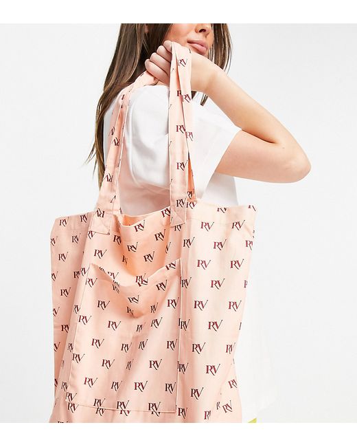 Reclaimed Vintage Inspired canvas tote bag in all over monogram