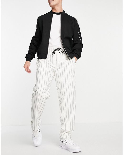 Bando Rudie set pinstripe elasticated waistband suit pants-
