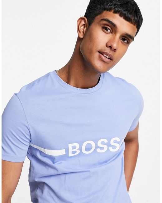 Boss Bodywear slim fit bold chest logo sun protection T-shirt in light