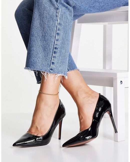 Asos Design Penza pointed high heeled pumps in patent
