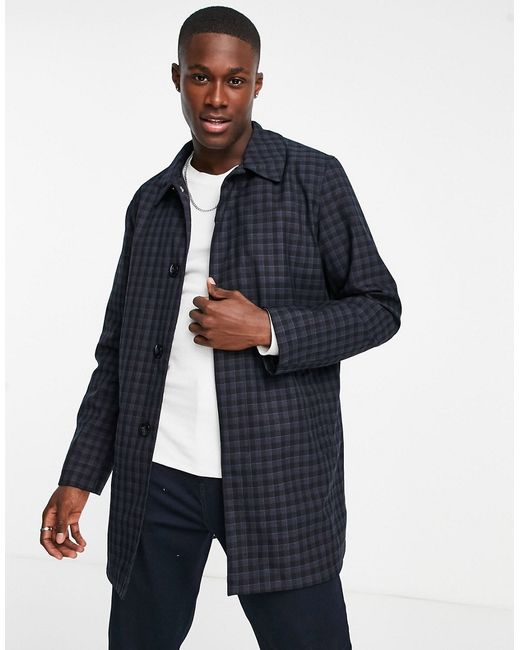 Harry Brown gingham plaid trench coat-