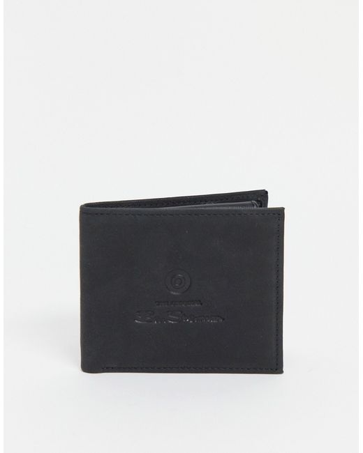 Ben Sherman leather script logo bi-fold wallet in