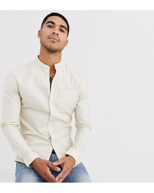 Asos Design slim fit oxford shirt with grandad collar in