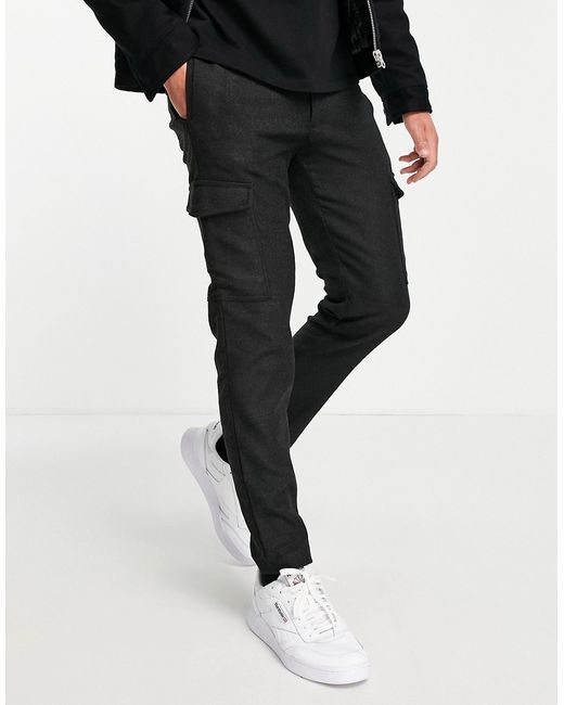 River Island flannel cargo pants in