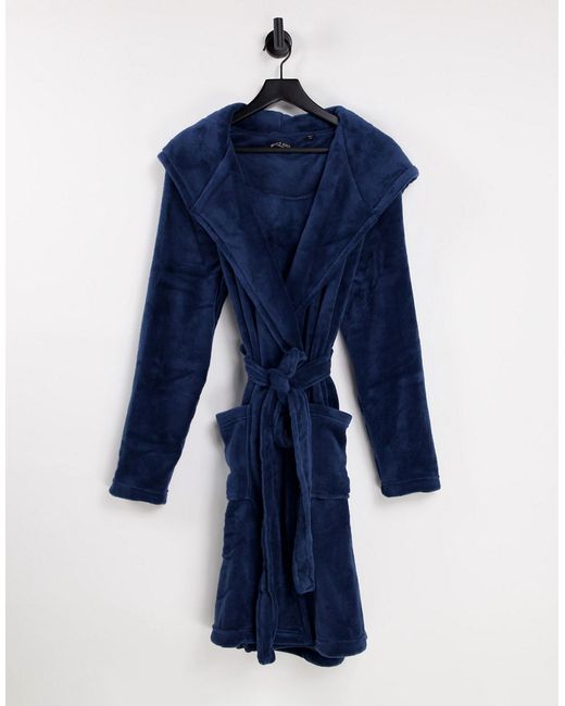 Brave Soul fleece robe with hood in