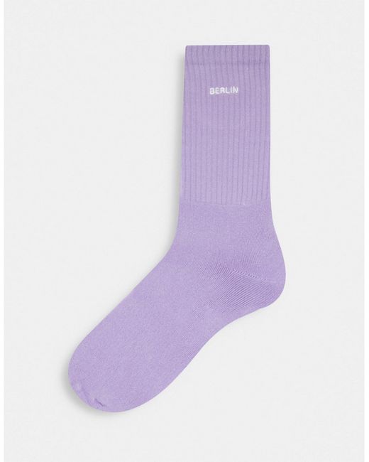 Topman Berlin tube socks in lilac-