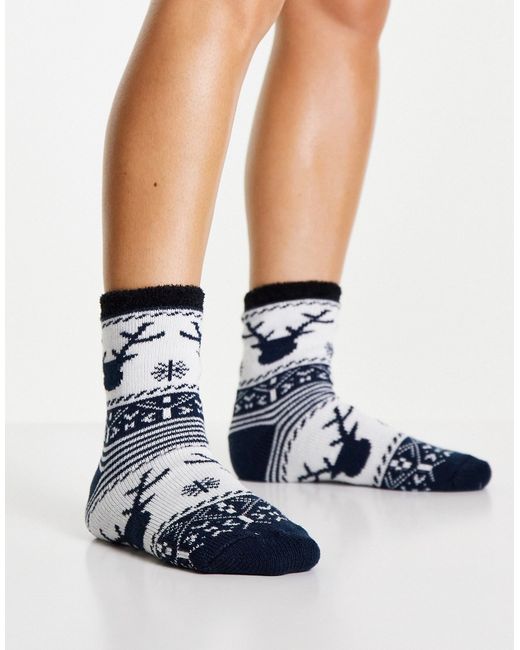 Loungeable christmas fairisle cozy socks in