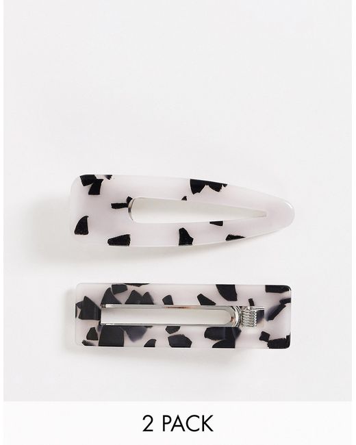 Glamorous 2-pack hair clips in cow print-
