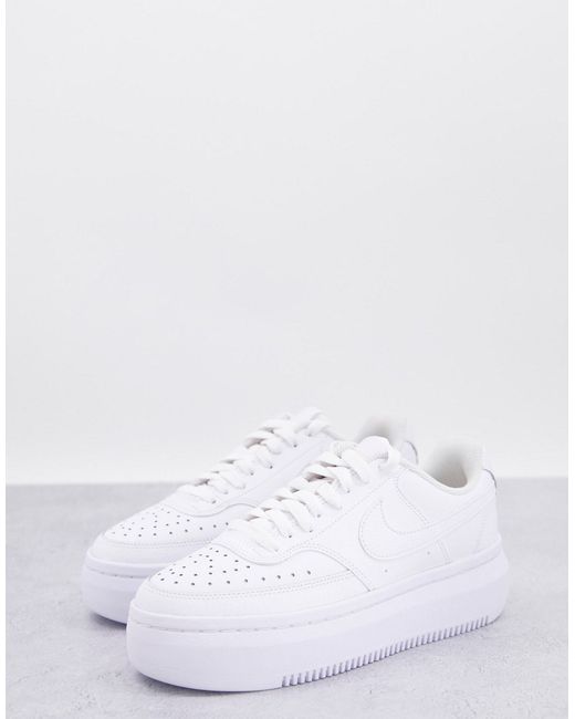 Nike Court Vision Alta platform leather sneakers in triple