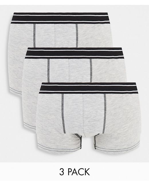 New Look 3 pack boxer with stripe waistband in multi-