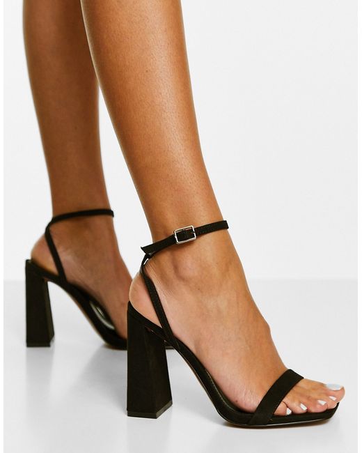 Asos Design Nora barely there block heeled sandals in